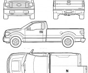Coloriage Camionnette Ford Pick Up