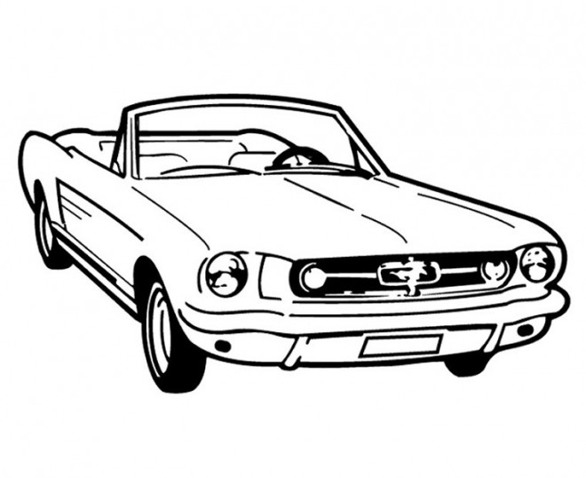 Coloriage Ford Mustang Convertible dessin gratuit à imprimer