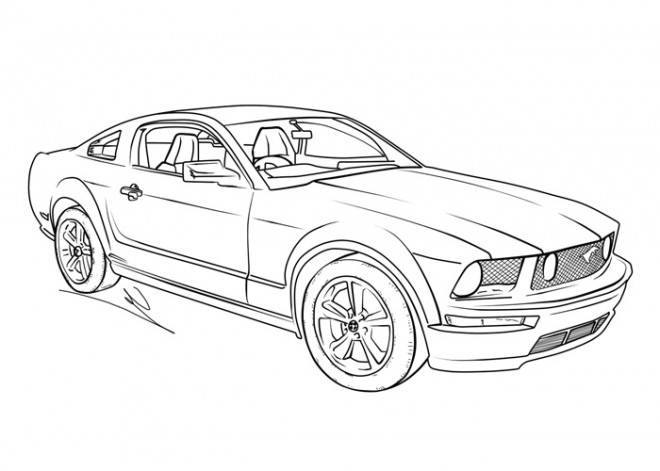 Coloriage Ford Mustang GT dessin gratuit à imprimer