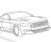 Coloriage Ford Mustang sur La Route