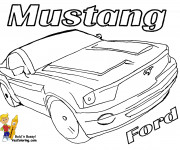 Coloriage Mustang Ford couleur