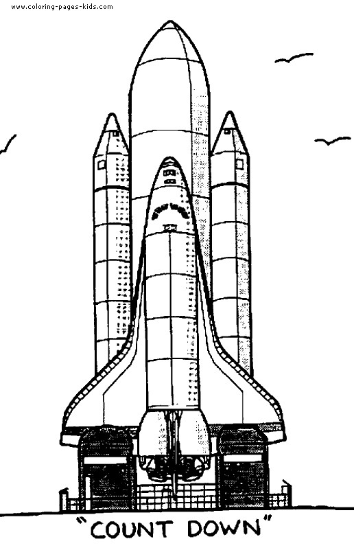 Coloriage Fusée compte à rebours dessin gratuit à imprimer