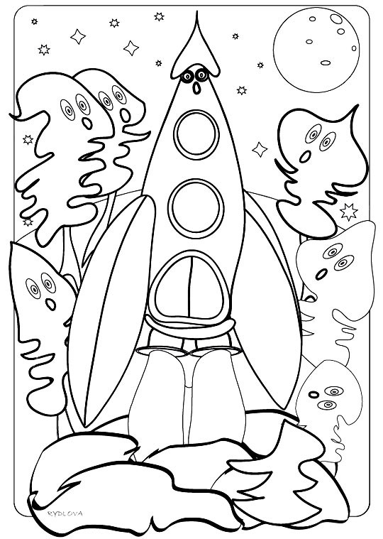 Coloriages De Fusee Pour Les Enfants Dage Prescolaire