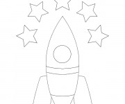 Coloriage et dessins gratuit Fusée en noir et blanc à imprimer
