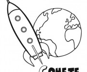 Coloriage Fus&eacute;e qui quitte la Terre