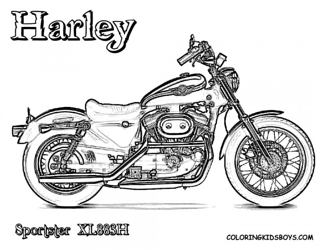 Coloriage Harley Davidson 8 dessin gratuit à imprimer harley davidson 8