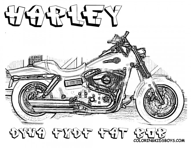 Coloriage et dessins gratuits Harley Davidson Dyna Fat Bob FXDF à imprimer