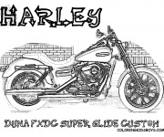 Coloriage Harley Davidson Dyna FXDC super Glide