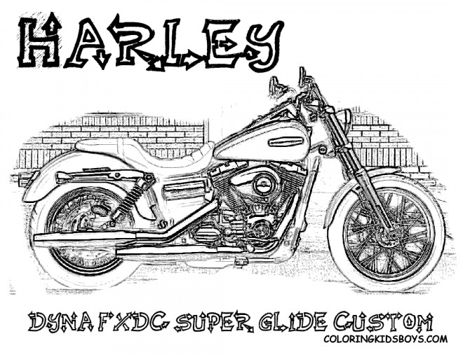 Coloriage et dessins gratuits Harley Davidson Dyna FXDC super Glide à imprimer