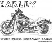 Coloriage et dessins gratuit Harley Davidson Dyna screaming Eagle à imprimer