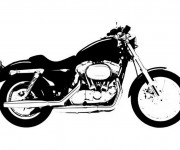 Coloriage Harley Davidson en noir