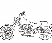 Coloriage Harley Davidson en noir et blanc