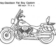 Coloriage Harley Davidson Fat Boy personnalisée