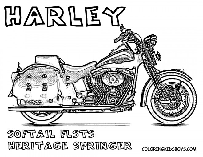 Coloriage et dessins gratuits Harley Davidson Softail Heritage Springer à imprimer