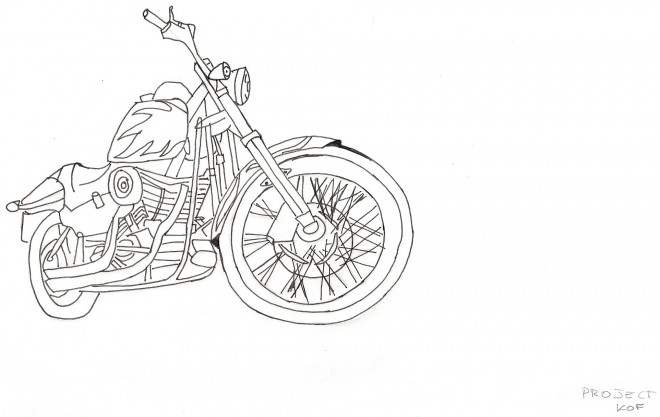 Coloriage Harley Davidson stylisé dessin gratuit à imprimer