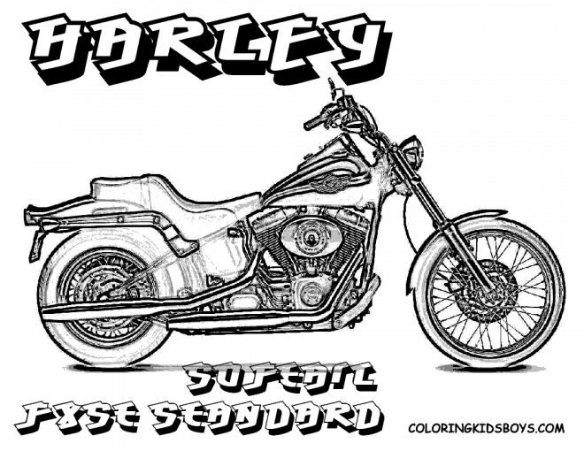 Coloriage et dessins gratuits Harley Davidson vecteur à imprimer