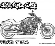 Coloriage Illustration Moto Harley Davidson