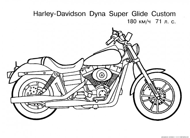 Coloriage et dessins gratuits Moto Harley Davidson à imprimer