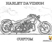 Coloriage Moto Harley Davidson à découper