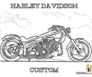 Coloriage Moto Harley Davidson &agrave; d&eacute;couper