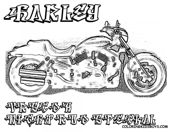 Coloriage et dessins gratuits Moto Harley Davidson Night Rod spécial à imprimer