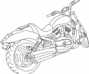 Coloriage Un Moto Harley Davidson au crayon