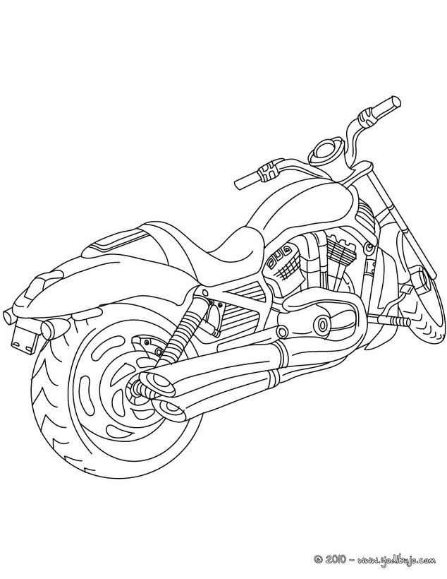 Coloriage et dessins gratuits Un Moto Harley Davidson au crayon à imprimer