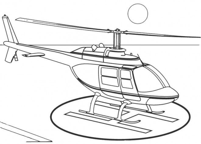 Coloriage et dessins gratuits Atterrissage Hélicoptère à imprimer