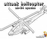Coloriage H&eacute;licopt&egrave;re d'attaque