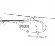 Coloriage Helicoptere de Police facile