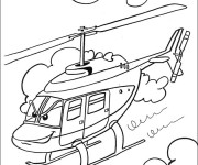Coloriage H&eacute;licopt&egrave;re dessin anim&eacute;