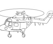 Coloriage H&eacute;licopt&egrave;re en d&eacute;collage