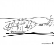 Coloriage H&eacute;licopt&egrave;re militaire &agrave; l'a&eacute;roport