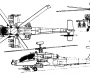 Coloriage H&eacute;licopt&egrave;re militaire Apache