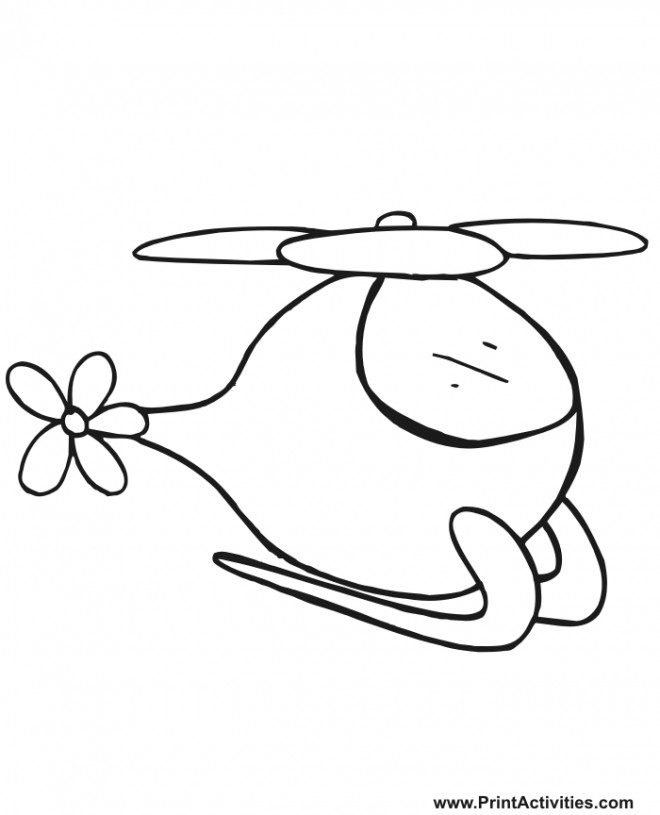 Coloriage et dessins gratuits un Hélicoptère magique pour les petits à imprimer