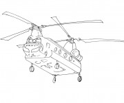 Coloriage V&eacute;hicule H&eacute;licopt&egrave;re militaire