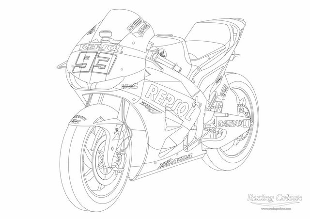 Coloriage Moto Honda dessin gratuit à imprimer