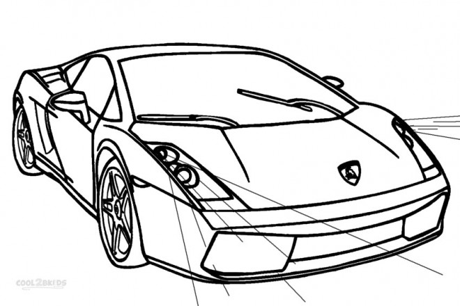 Coloriage et dessins gratuits Automobile Lamborghini en noir et blanc à imprimer