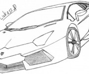 Coloriage Lamborghini au crayon