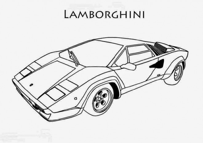 Coloriage Lamborghini facile dessin gratuit à imprimer