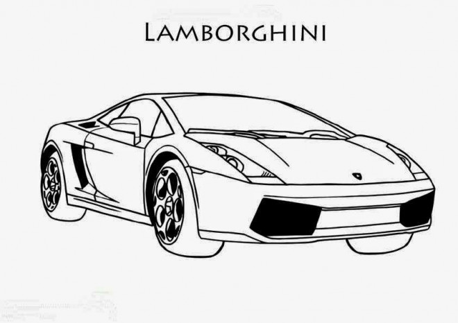 Coloriage Lamborghini stylisé dessin gratuit à imprimer
