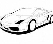 Coloriage Une voiture Lamborghini vectoriel