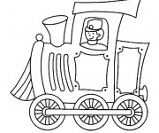 Coloriage et dessins gratuit Conducteur de train  Locomotive à imprimer