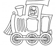 Coloriage Conducteur de train  Locomotive