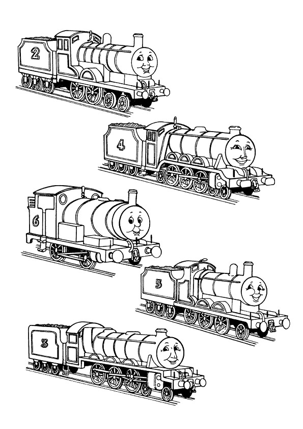 Coloriage et dessins gratuits Des Locomotives souriantes à imprimer
