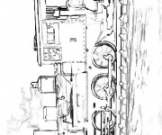 Coloriage Image Locomotive et Wagon