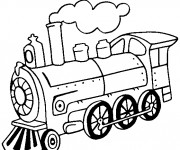 Coloriage Locomotive &agrave; vapeur classique