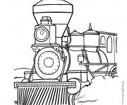 Coloriage Locomotive à vapeur classique à colorier