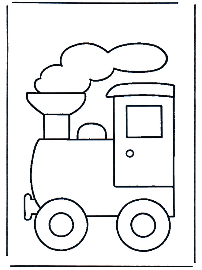 Coloriage Locomotive à vapeur encadrée