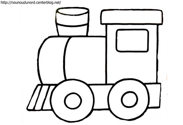 Coloriage Locomotive à vapeur facile dessin gratuit à imprimer